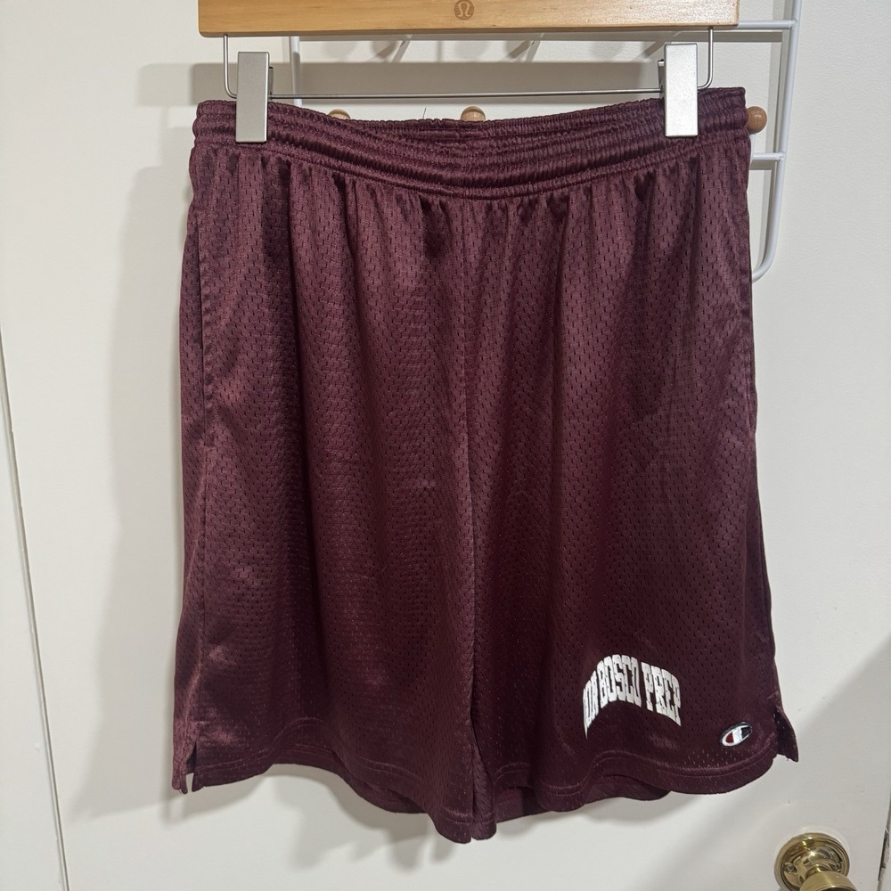 Champion Don Bosco Prep Gym Mesh Jersey Maroon Shorts Men's Size Large